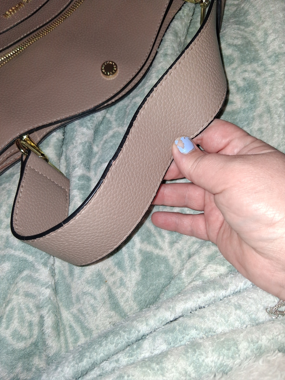 Steve Madden Taupe Pebbled Leather Tote Bag - Picture 4 of 4